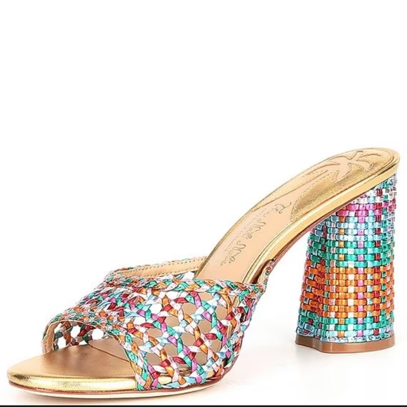Antonio Melani x The Nat Note Riviera Rainbow Woven Metallic Slip-On Mules - Picture 5 of 16
